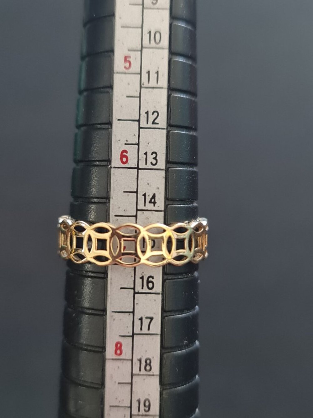 18K Gold Ring - money ring also known as money catcher ring - Picture 4 of 16